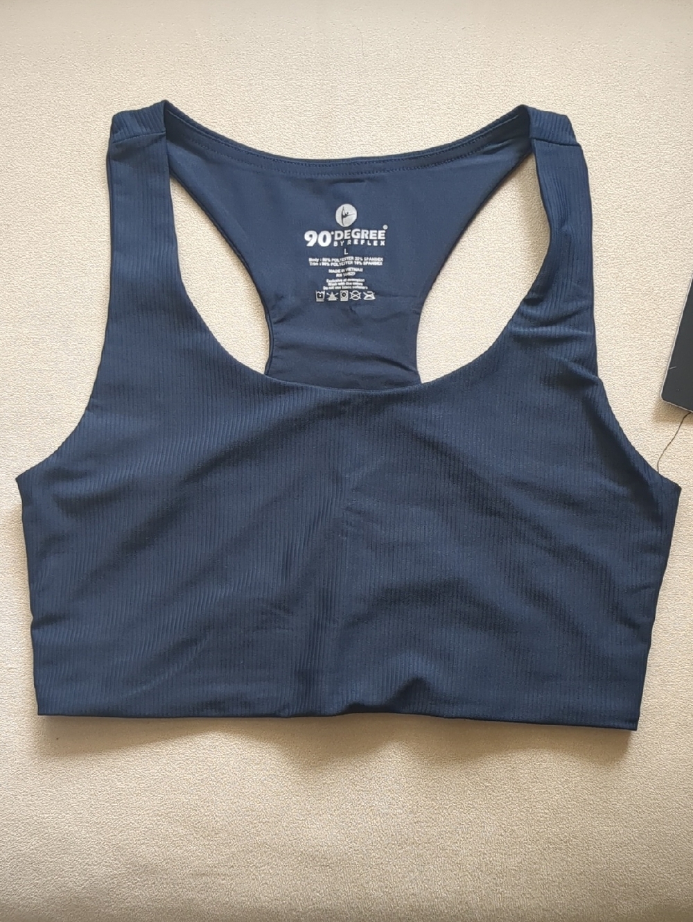 NWT 90 Degrees Unpadded Crop Top / Sports Bra - L